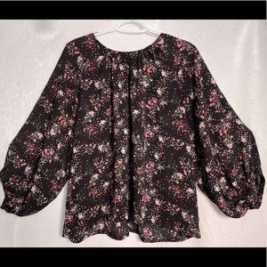 LOFT 3/4 Sleeve Blouse with Floral Print